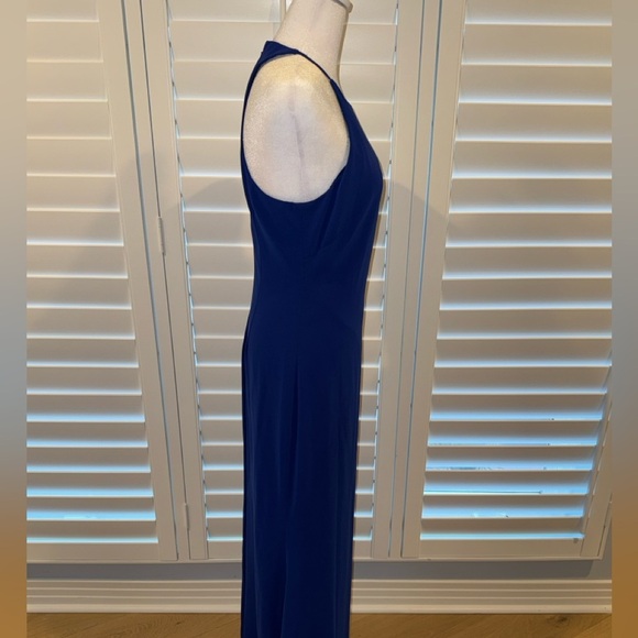 Badgley Mischka Cobalt Royal Blue Racer Back Formal Gown Size 6 - Picture 8 of 9